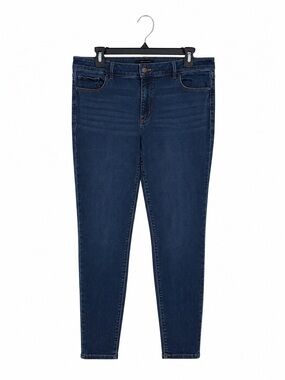 Ann Taylor The Skinny Curvy Fit Stretch Waist Ankle Jeans Size 12 Dark Wash